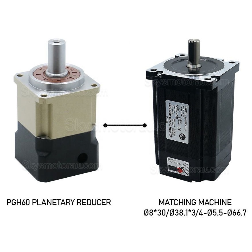 PGH60 Series Helical Planetary Gearbox PGH60-L1SW-Stepper Ratio 10:1 for Nema 23,24 Stepper Motor
